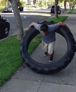 100 pound tire hula hoops