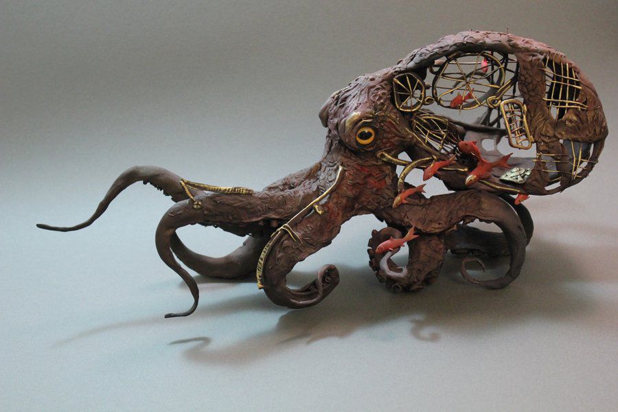 Octopus with fish