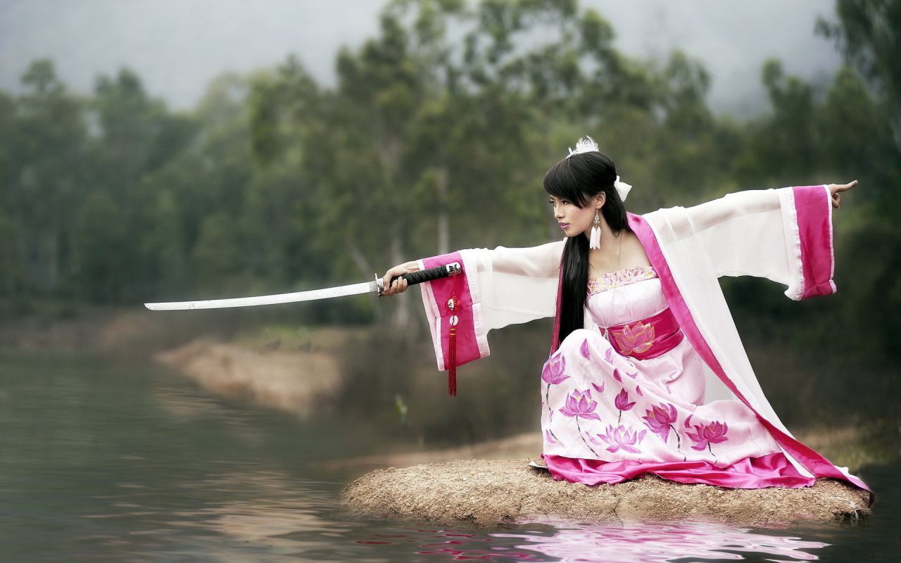 Asian woman martial arts