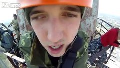 Reactions of a brave bungee jumper