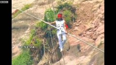 Chinese Dawa Zi acrobat survives high-wire fall