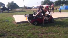 Jump over a golf cart