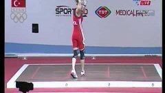 Woman Weight Lifter Almost Hits Referee With Bar Bell