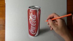3D drawing of Coca Cola can