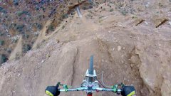 Biker Backflips Over Edge Of Canyon POV