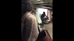 Baritone Saxophone and Drummer Duo in NYC Union Square Subway