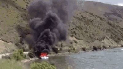 Cool way to put out a boat fire