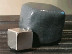 Magnetic putty absorbing a rare-earth magnet