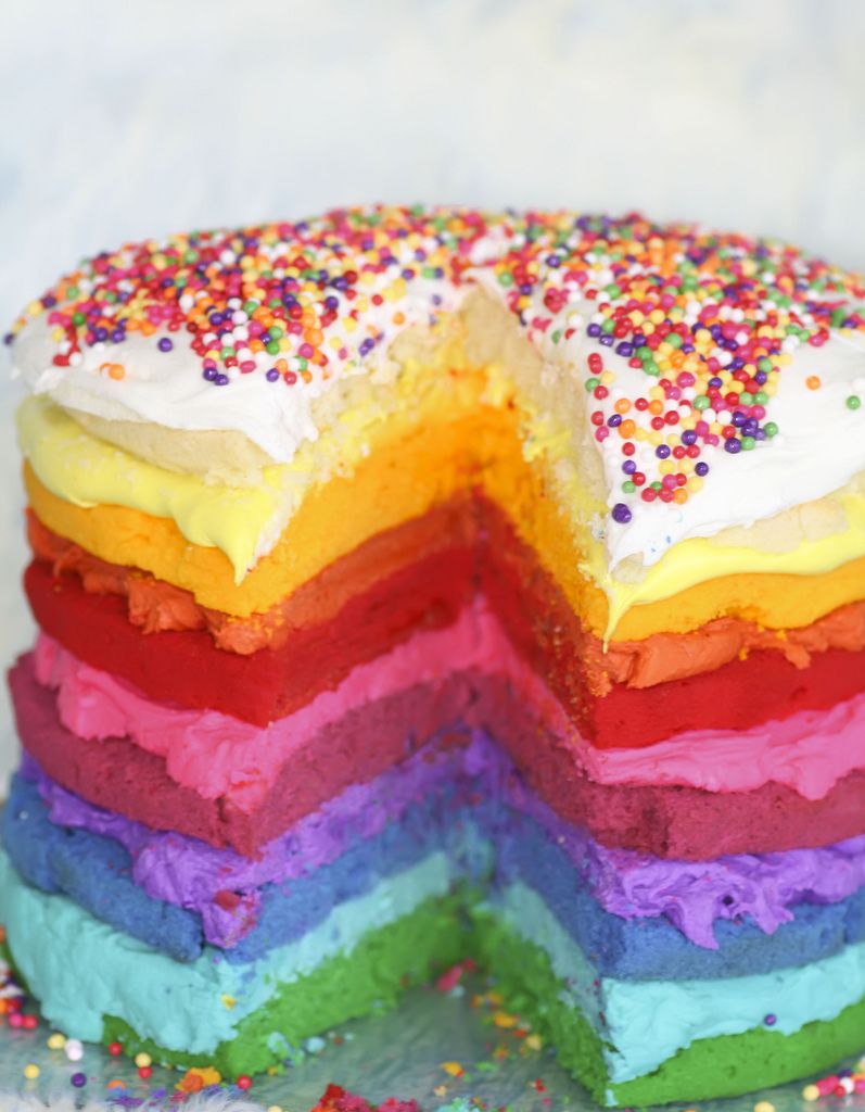 Rough Edges Rainbow Cake