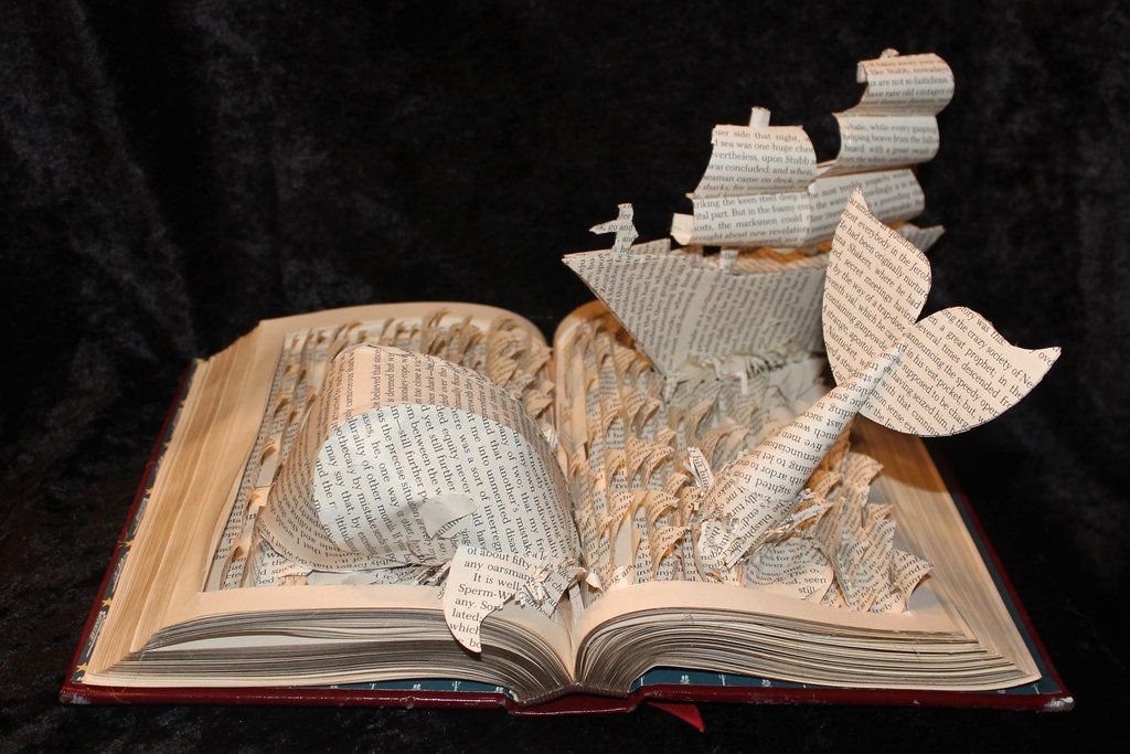 Moby Dick Book Sculpture