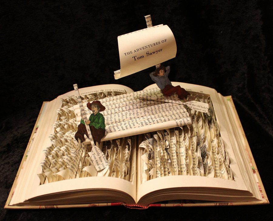Tom Sawyer Book Sculpture