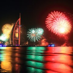 New year firework @ burj al arab, dubai