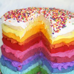 Rough Edges Rainbow Cake