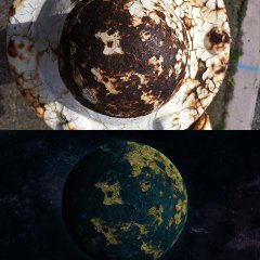 I like taking pictures of rusty fire hydrants and turning them into planets