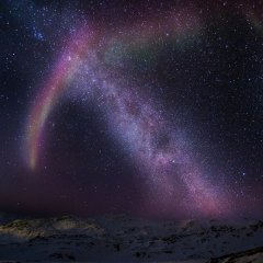 Aurora and the Milky Way