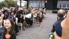 Funny Flower Girls at Fall Wedding