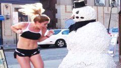 Scary Snowman Scares Passersby