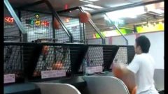 Super Fast Kid Dominates Arcade Basketball Game