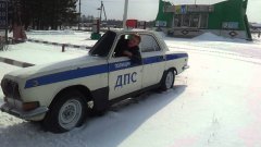 Extremely Narrow Russian Police Car