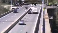 Police Video: Car Purposefully Hits Biker And Runs, Bus Blocks Perpetrator
