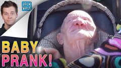 Neglected crying baby on bench prank