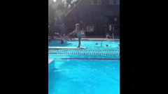 Toddler cute backwards dive fail