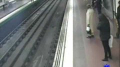 Man almost run over by train