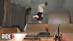 Skateboarder backflips down 6 stairs