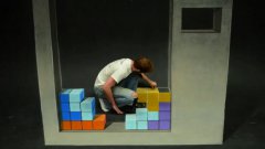 Tetris stop motion 3D chalk art