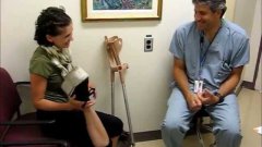 Bone cancer survivor can rotate her leg 180 degrees