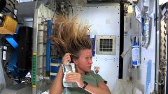 Washing hair on international space station