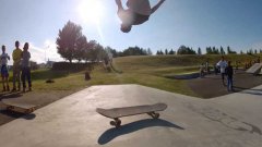 Backflip on skateboard