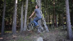 Bicycle powered tree house elevator