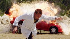 Car explosion in slow motion