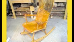 Woodworker builds rocking chair with no powertools