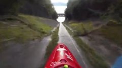 Kayaking down a drainage ditch
