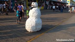 Snow man scare prank gone wrong