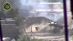 Syrian tank shoots directly at recording camera