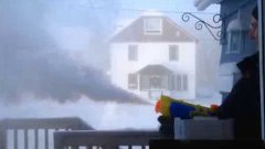 Shooting Boiling Water From Water Gun In Extreme Canadian Cold