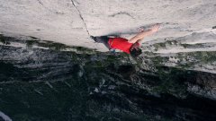 Rock Climber Ascending 1500 Foot Wall