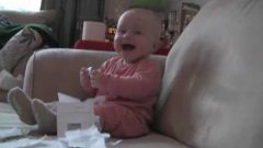 Baby Laughing At Ripping Paper