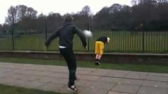 Soccer Ball Bounces Back after kicking