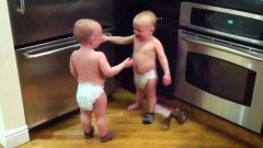 Twin Babies Have Baby Talk Conversation