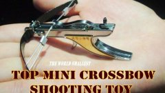 Tiny Mini Crossbow Really Shoots Targets