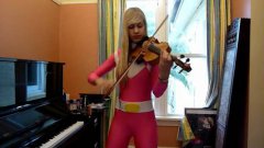 Girl Plays Power Ranger Theme On Violon